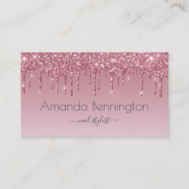 Rosa Rose Gold Imitate Glitzer mit Logo Visitenkarte