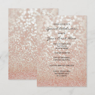 Rosa Rose Gold Imitate Glitzer Silber Minimaler fo Einladung