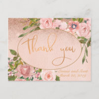 Rosa Rose Gold Kupfer Vielen Dank für Ihre Hochzei