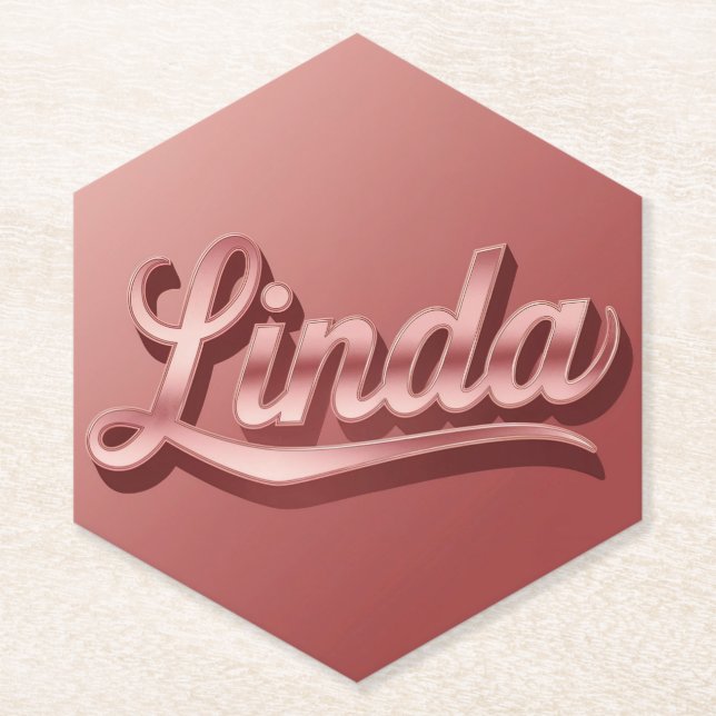 Rosa Rose Gold Linda Untersetzer (Vorderseite)