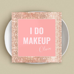 Rosa Rose Gold Makeup Artist Square Business Card Quadratische Visitenkarte