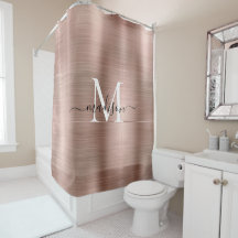 Rosa Rose Gold Monogram Feminine Script Glam Metal