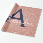 Rosa Rose Gold Navy Blue Glitzer Sparkgram Monogra Geschenkpapier<br><div class="desc">Blush Pink - Rose Gold und Navy Blue Imitats Glitzer und sparkle Elegant Geschenkpapier. Dieses Geschenkpapier kann so angepasst werden,  dass es Ihren Anfangs- und Vornamen für ein Geschenkpaket für eine Girl's Baby Duwer,  Brautparty,  Junggeselinnen-Abschied oder Girl's Birthday Party enthält.</div>