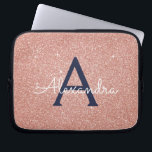 Rosa Rose Gold Navy Blue Glitzer Sparkgram Monogra Laptopschutzhülle<br><div class="desc">Blush Pink und Rose Gold Navy Blue Imitate Glitzer und sparkle Elegant Monogram Case. Dieser Fall kann so angepasst werden,  dass er Ihren Anfangs- und Vornamen enthält.</div>