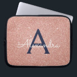 Rosa Rose Gold Navy Blue Glitzer Sparkgram Monogra Laptopschutzhülle<br><div class="desc">Blush Pink und Rose Gold Navy Blue Imitate Glitzer und sparkle Elegant Monogram Case. Dieser Fall kann so angepasst werden,  dass er Ihren Anfangs- und Vornamen enthält.</div>