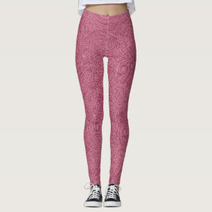 Rosa Rose Gold Öffnung Spirale Muster Leggings