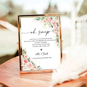 Rosa Rose Gold Oh Snap Zeichen Sockelschild