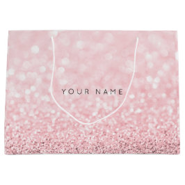 Rosa Rose Gold Powder Glitzer Graue Gabe Große Geschenktüte