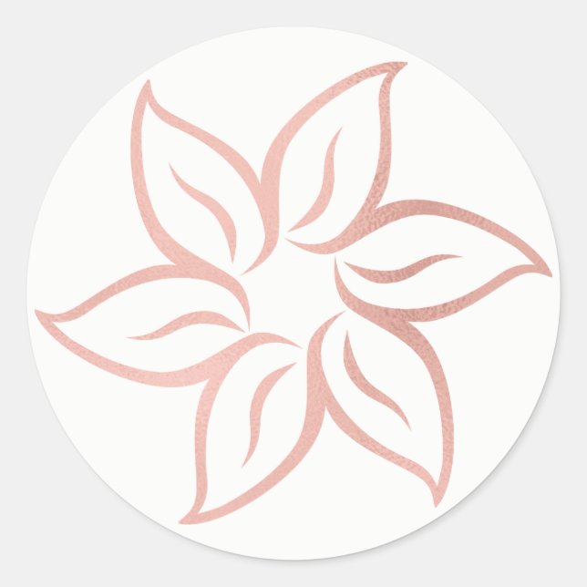Rosa Rose Gold Powder Metallic Mandala Blume Runder Aufkleber (Vorderseite)