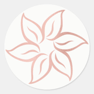 Rosa Rose Gold Powder Metallic Mandala Blume Runder Aufkleber