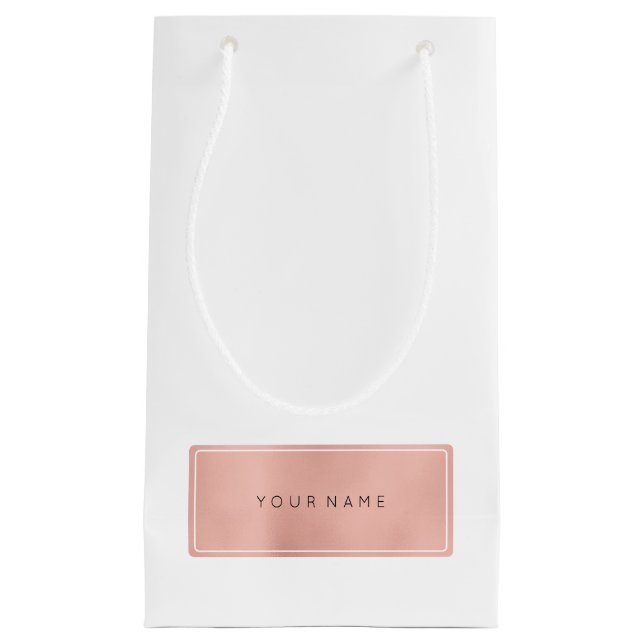 Rosa Rose Gold Powder Metallic Minimal Geschenktas Kleine Geschenktüte (Vorderseite)
