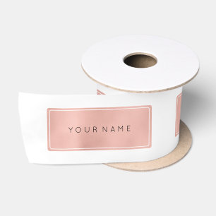 Rosa Rose Gold Powder Metallic Minimal rechteckig Satinband