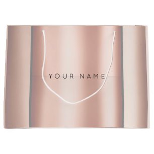 Rosa Rose Gold Powder Metallic Minimaler Geschenke Große Geschenktüte