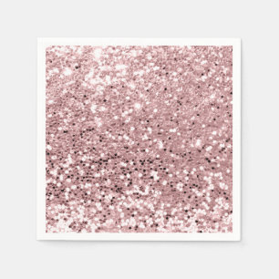 Rosa Rose Gold Pulver Funkelnd Glitzer Schwarz Serviette