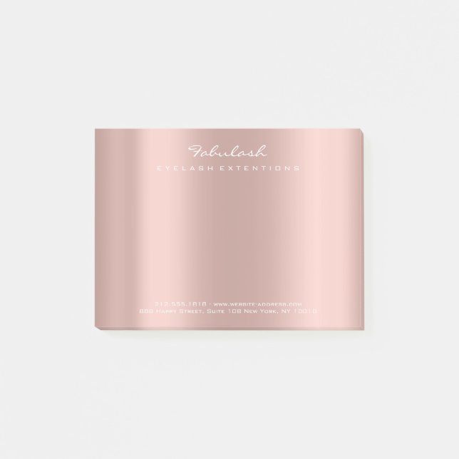 Rosa Rose Gold Pulver Weißes Delikat Post-it Klebezettel (Vorderseite)