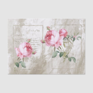 Rosa Rose Gold Rahmen Französisches Script gestric Seidenpapier