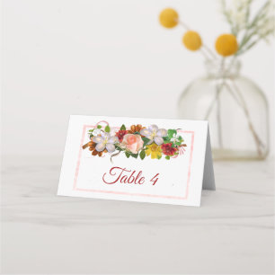 Rosa Rose Gold Rose Bouquet Tischkarte Platzkarte