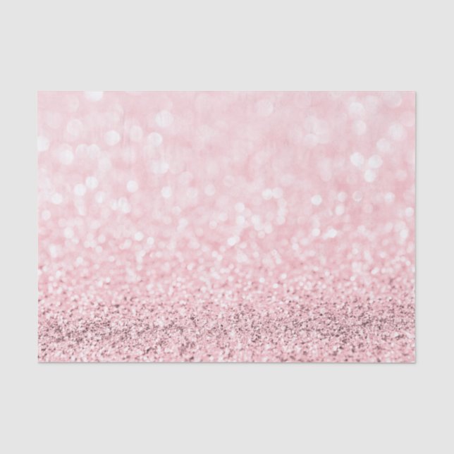 Rosa Rose Gold Rose Glitzer Delikatessen Seidenpapier (Vorderseite)