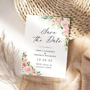 Rosa Rose Gold Save the Date Karte