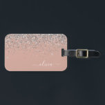 Rosa Rose Gold Silber Glitzer Monogram Gepäckanhänger<br><div class="desc">Rose Gold - Schwarz Rosa und Silber Sparkle Glitzer Monogram Name Gepäcktafel Tag. Das macht den perfekten 16 Geburtstag,  Hochzeit,  Brautparty,  Babydusche oder Junggeselinnen-Abschied Geschenk für jemanden,  der sein Zimmer stilvoll dekoriert.</div>