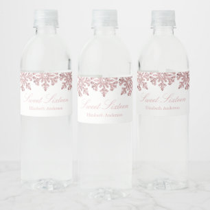 Rosa Rose Gold Snowflake Winter Sweet 16