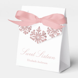 Rosa Rose Gold Snowflake Winter Sweet 16 Geschenkschachtel