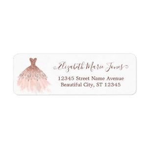 Rosa Rose Gold Sparkle Dress Giro Script