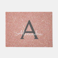 Rosa - Rose Gold Sparkle Glitzer Monogram Name