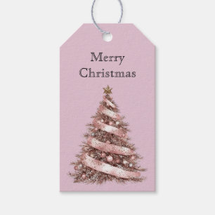 Rosa Rose Gold Weihnachtsbaum Geschenkanhänger