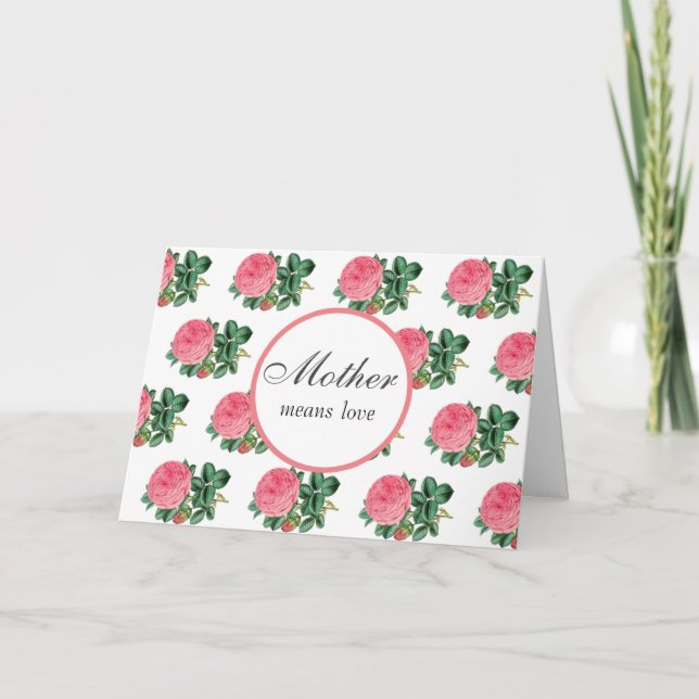 Rosa Rose Grußkarte zum Muttertag Karte (Vorderseite)