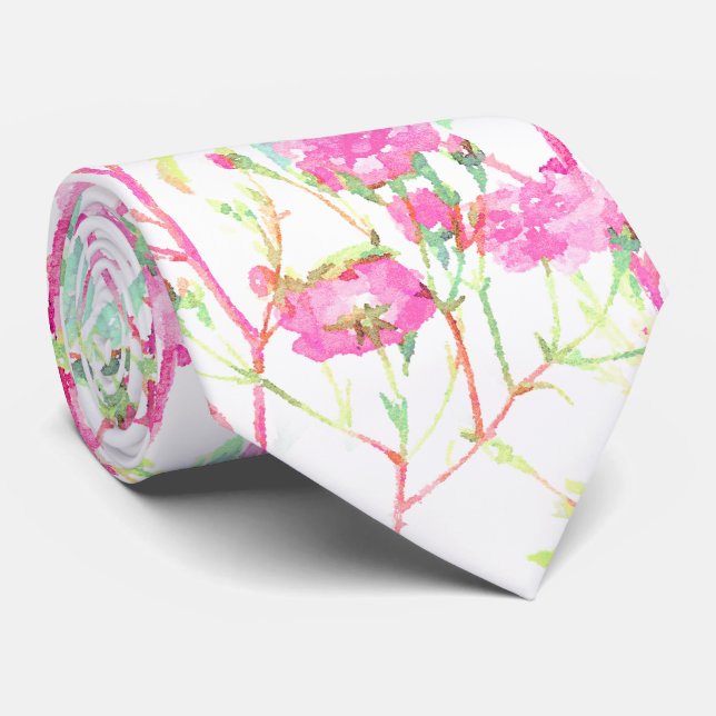 Rosa Rose Hochzeit mit floraler Flora Krawatte (Gerollt)
