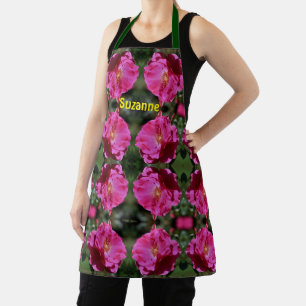 Rosa Rose im Blütenmuster Personalisiert Schürze