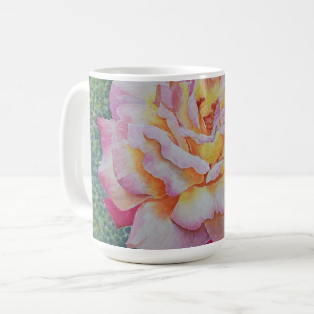 Rosa Rose im Frühling Kaffeetasse (Vorderseite Links)