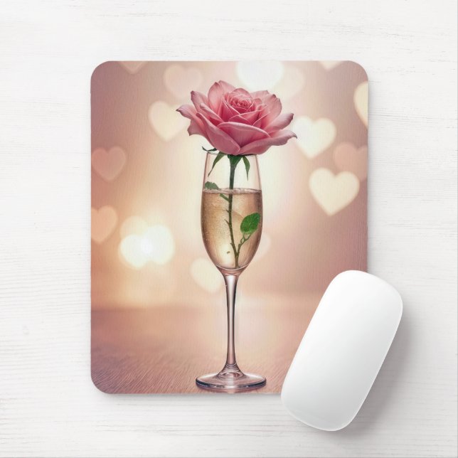 Rosa Rose in Champagnerflut Mousepad (Mit Mouse)