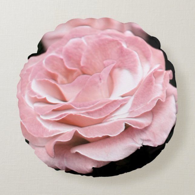 Rosa Rose in Vollblut Rundes Kissen (Vorderseite)