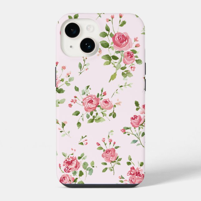 Rosa Rose iPhone 14 Hülle (Rückseite)
