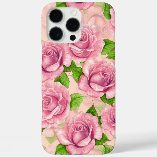 Rosa Rose iPhone 16 Pro Max Hülle (Rückseite)