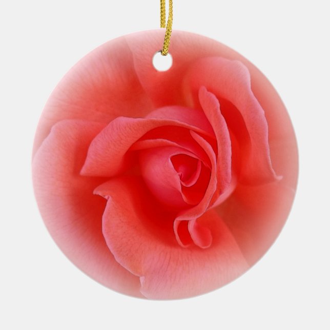 Rosa Rose Keramik Ornament (Vorne)