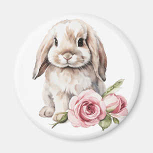 Rosa Rose Love Eared Bunny Rabbit Magnet