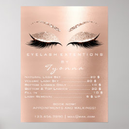 Rosa Rose Makeup Eyes Lashes Erweiterungspreise Poster