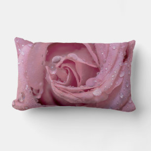 Rosa Rose mit Dewdrops Lendenkissen