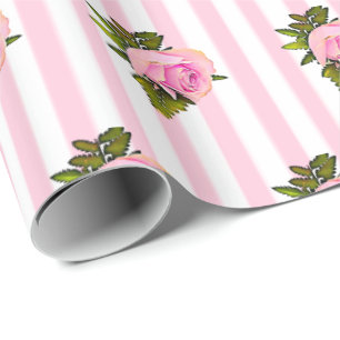 Rosa Rose mit floraler Chic, schabby Gift Wrap Geschenkpapier