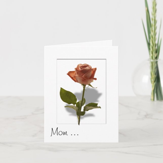 Rosa Rose mit Schatten Karte (Vorderseite)