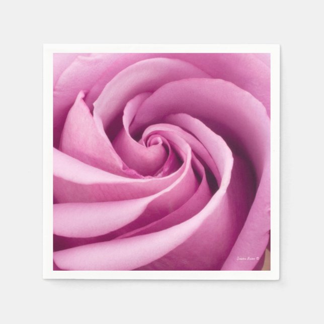 Rosa Rose nach Perfektion geklappt Serviette (Vorderseite)