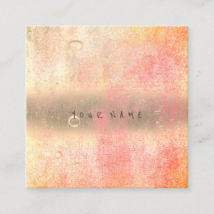 Rosa Rose Ombre abstrakte Wasser-Leinen-Bälle Quadratische Visitenkarte