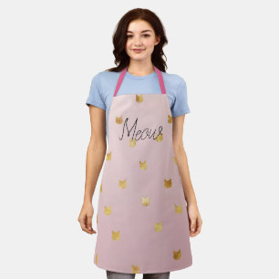 Rosa Rose Ombre Gold Cats Schürze