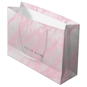 Rosa Rose Pastellblüte Marmor Metallic Geschenk Si Große Geschenktüte