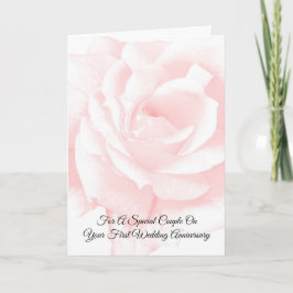 Rosa Rose Personalisiert 1. Hochzeitstag Karte
