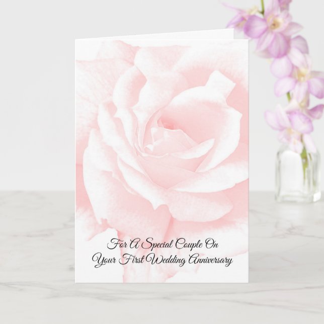 Rosa Rose Personalisiert 1. Hochzeitstag Karte (Orchidee)