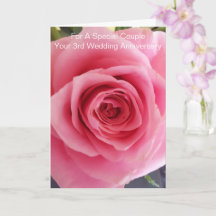 Rosa Rose Personalisiert 3. Hochzeitstag